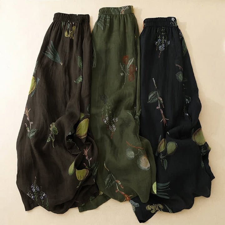 Buddha Stones Spring Summer Boho Floral Ankle Pants Women's Wide Leg Pants With Pockets - image 25