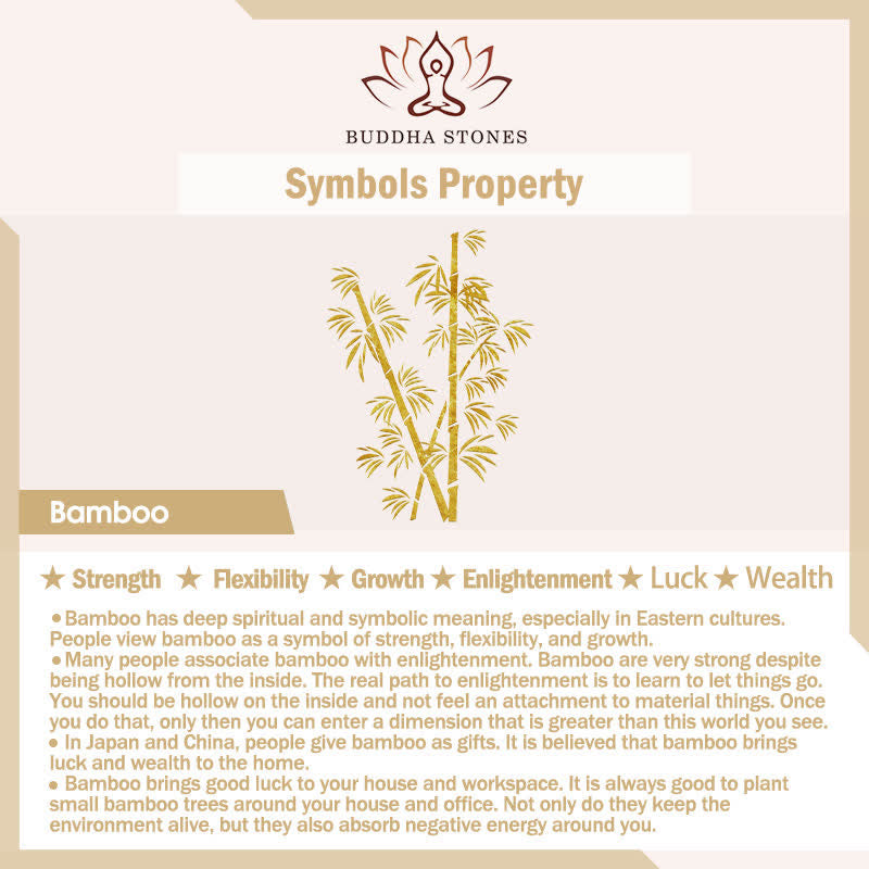 Buddha Stones Elegant Bamboo Golden Branch Ink Bamboo Pattern Folding Fan with Tassel - image 4