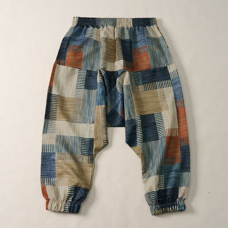 Buddha Stones Spring Summer Casual Boho Drawstring Geometric Long Pants Men's Harem Pants With Pocket - image 1