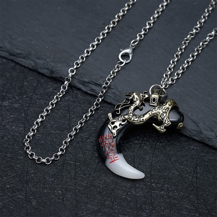 Buddha Stones Dragon Strength Crescent Pendant Necklace - image 10