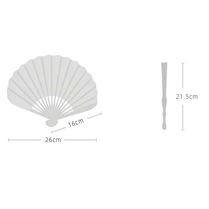 Buddha Stones Elegant Cotton Linen Texture Bamboo Hanfu Style Folding Fan 21.5 cm - image 3