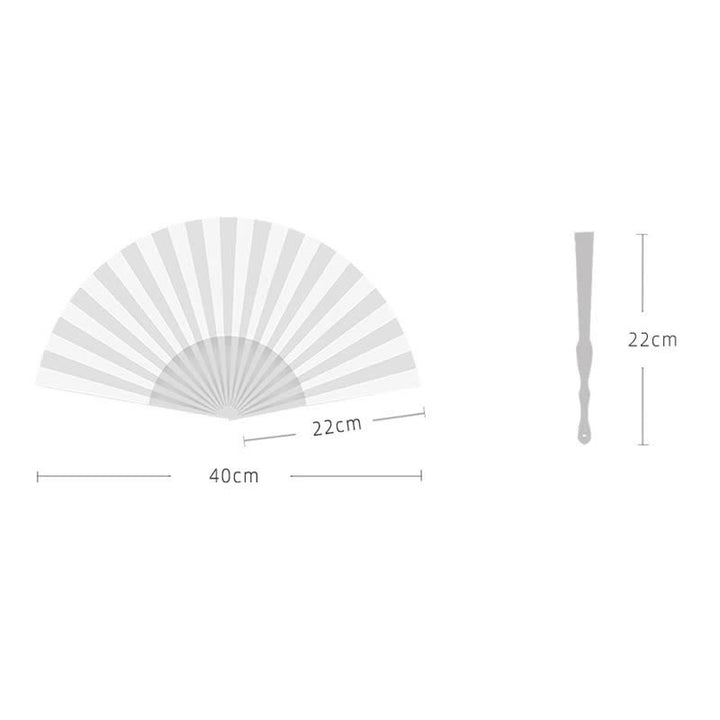 Buddha Stones Vintage White Blossom Bamboo Folding Fan 22 cm - image 5