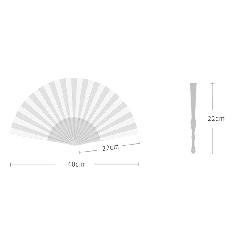 Buddha Stones Solid Color Rustic Elegance Cotton Linen Bamboo Folding Fan 22 cm - image 4