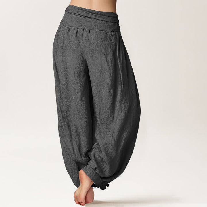 Buddha Stones Pure Cotton Sun Moon Stars Pattern Women's Elastic Waist Harem Pants - image 10