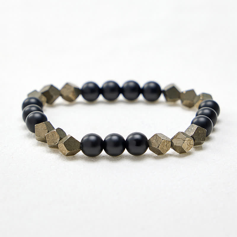 Buddha Stones Pyrite Wealth Faceted Beads Vintage Bracelet - image 4