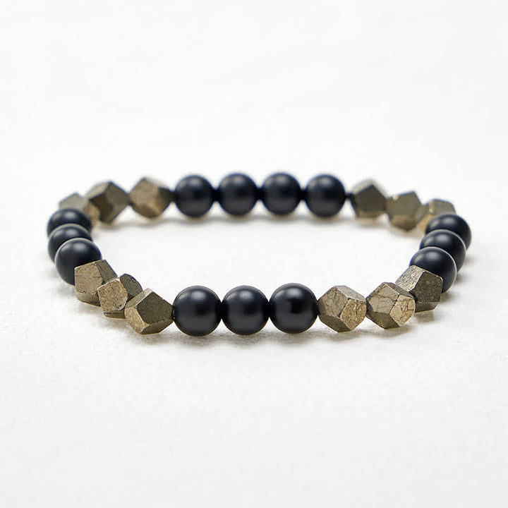 Buddha Stones Pyrite Wealth Faceted Beads Vintage Bracelet - image 4