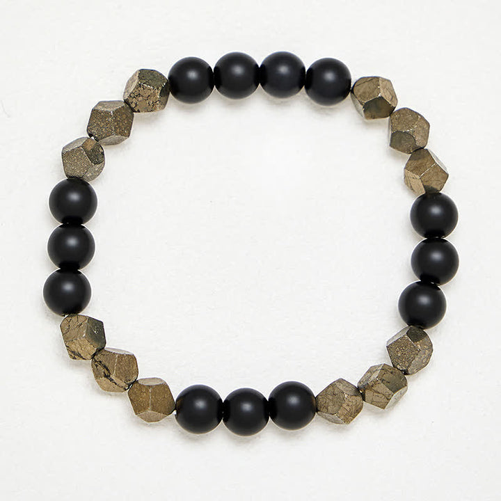 Buddha Stones Pyrite Wealth Faceted Beads Vintage Bracelet - image 3