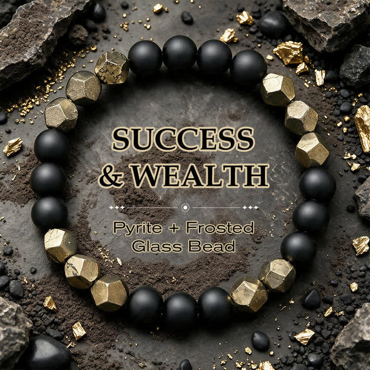 Buddha Stones Pyrite Wealth Faceted Beads Vintage Bracelet - Pyrite(Wrist Circumference: 5.9-6.3  in / 15-16cm) - image 0