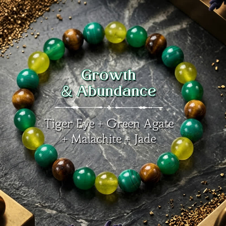 Buddha Stones Tiger Eye Malachite Cyan Jade Green Agate Courage Bracelet - Tiger Eye(Protection ♥ Courage) - image 0