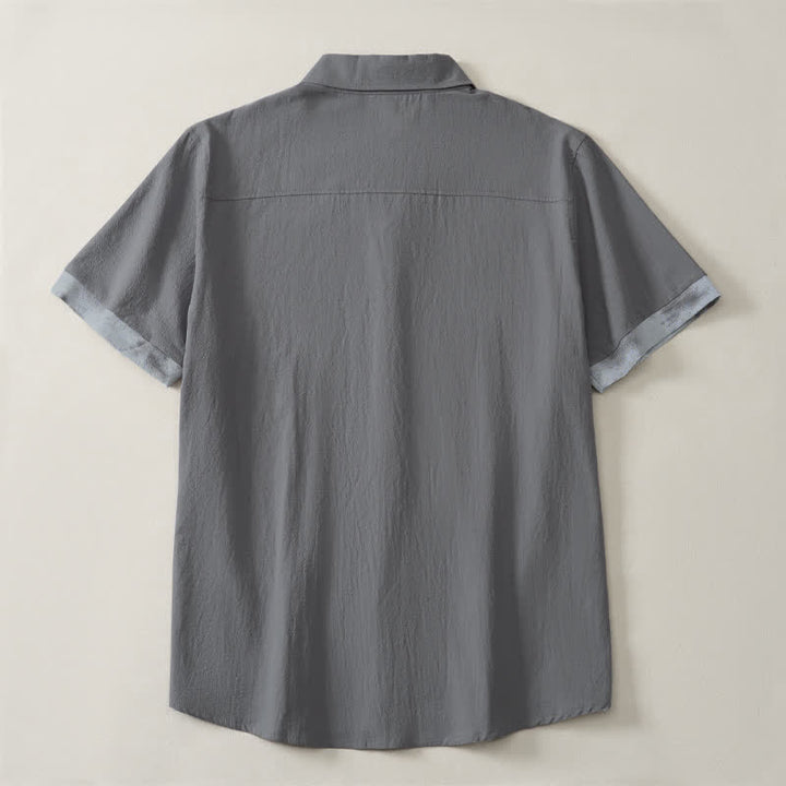 Buddha Stones Summer Casual Boho Tie-Dye Solid Men's Short Sleeve Shirts - image 15