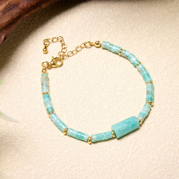 Buddha Stones Amethyst Amazonite Strawberry Quartz Sodalite Truth Faceted Cylinder Accent Bracelet - image 5