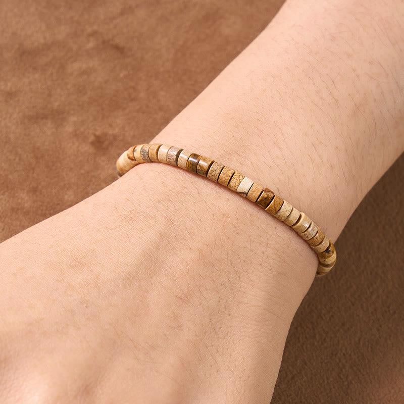 Buddha Stones Lapis Lazuli Truth Straight Cut Flat Bead Bracelet - image 11