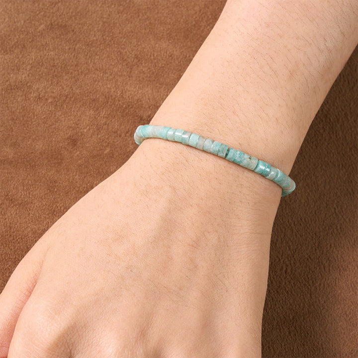 Buddha Stones Lapis Lazuli Truth Straight Cut Flat Bead Bracelet - image 8