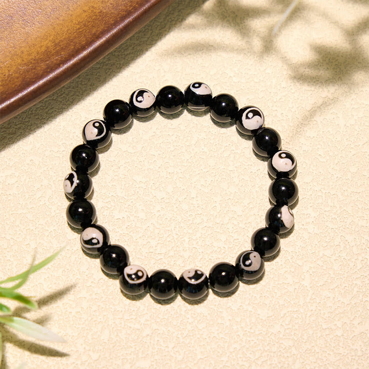 Buddha Stones Black Onyx Yin Yang Beads Balance Bracelet - image 2