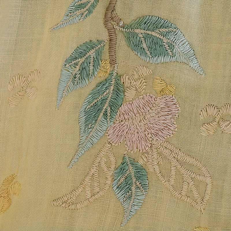Buddha Stones Summer Tang Style Vintage Embroidery Floral Leaves Women's Elbow-Length Sleeve Shirts - image 16