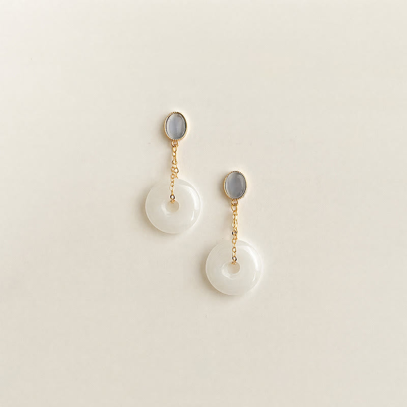 Buddha Stones Liuli Peace Buckle Tranquility Drop Earrings - image 1