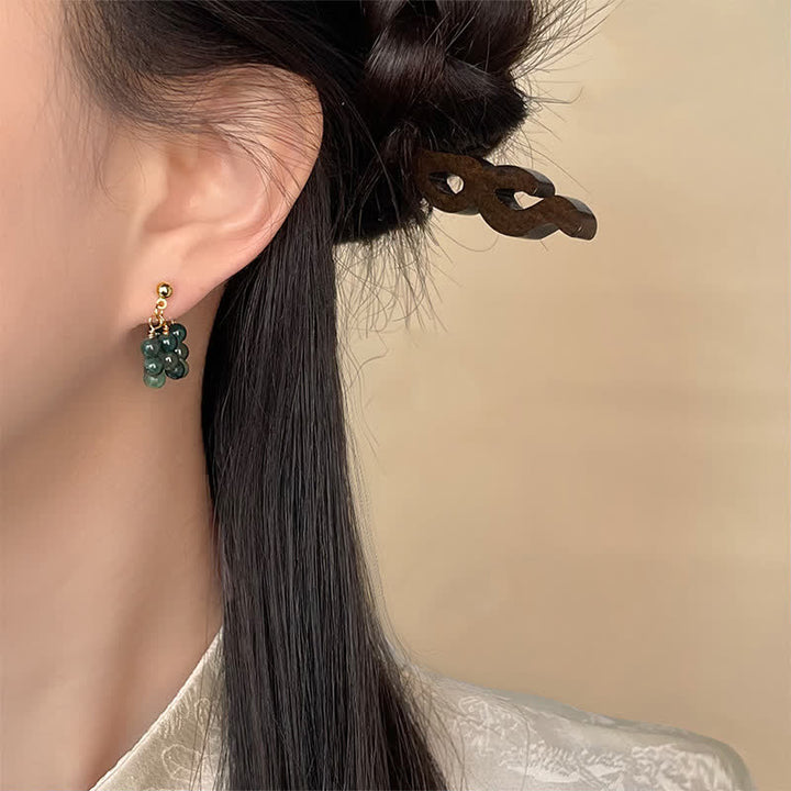 Buddha Stones Indian Agate Copper Handmade Cleansing Hoop Earrings - image 3