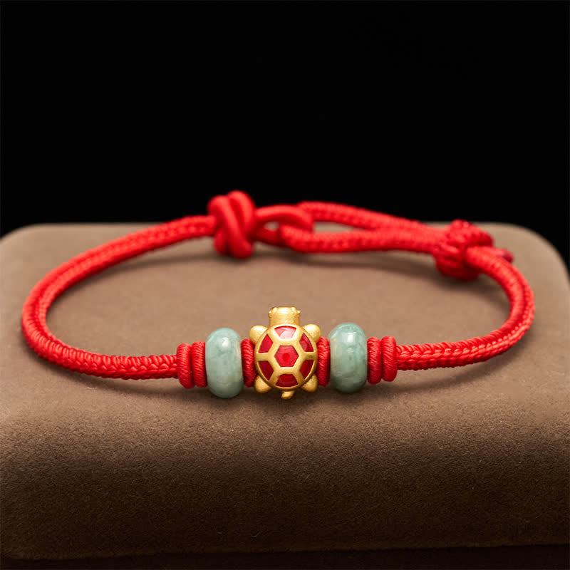 Buddha Stones Turtle Copper Red String Hand-Woven Prosperity Bracelet - image 11