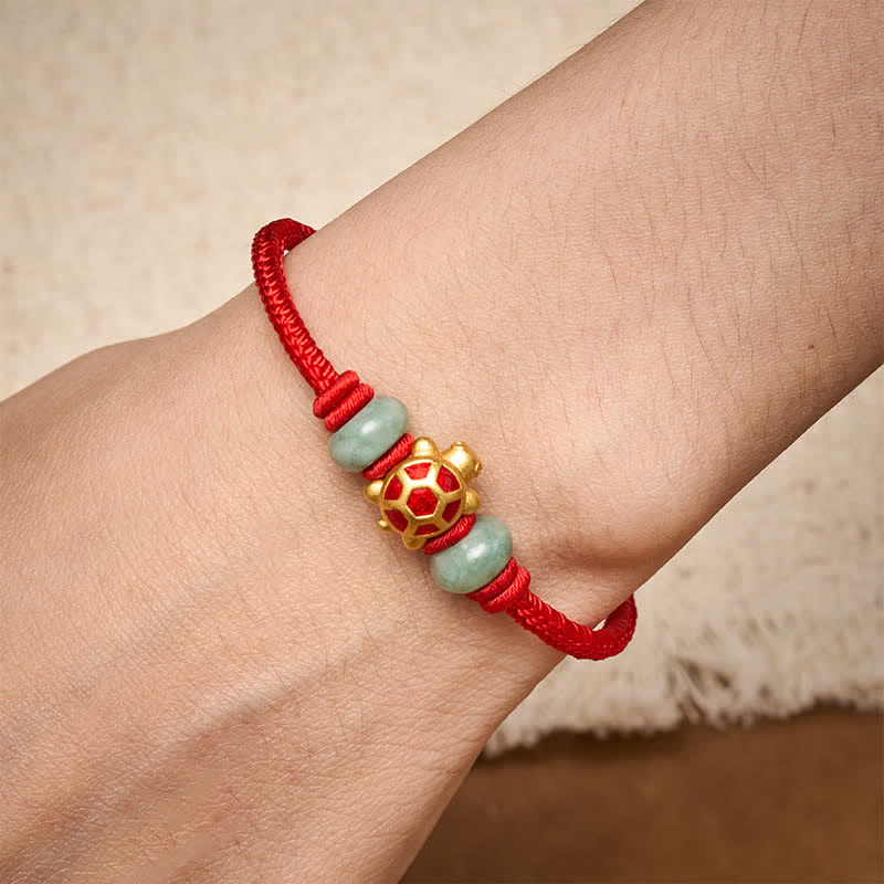 Buddha Stones Turtle Copper Red String Hand-Woven Prosperity Bracelet - image 14