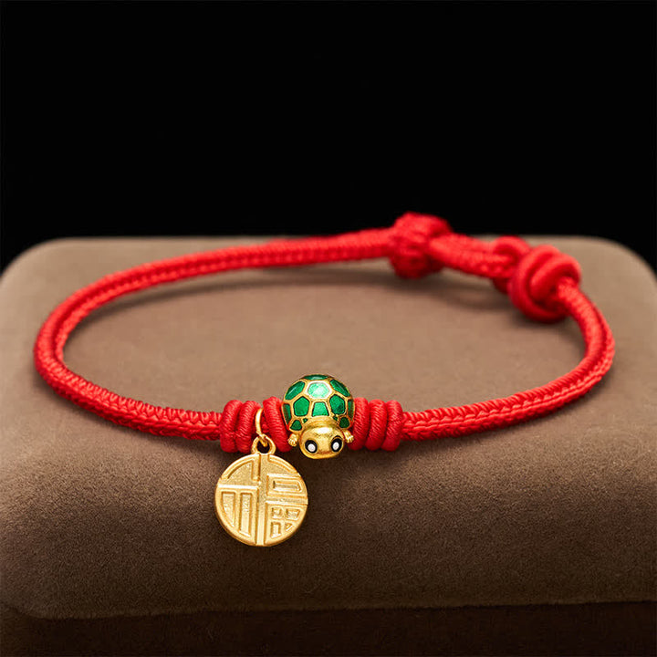 Buddha Stones Fu Character Turtle Red String Fortune Bracelet - image 15