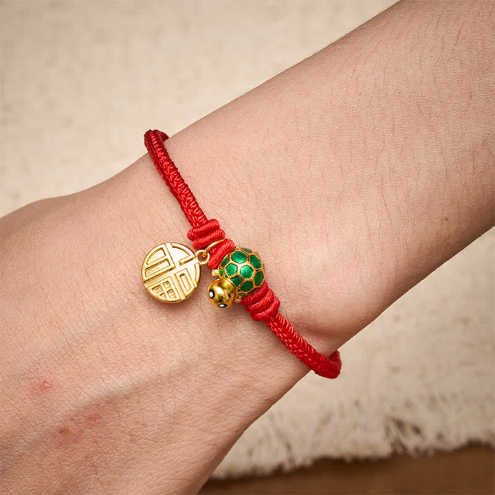 Buddha Stones Fu Character Turtle Red String Fortune Bracelet - image 17