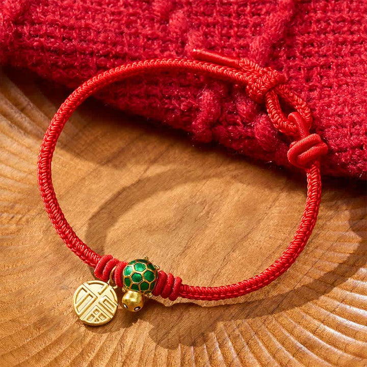 Buddha Stones Fu Character Turtle Red String Fortune Bracelet - image 14