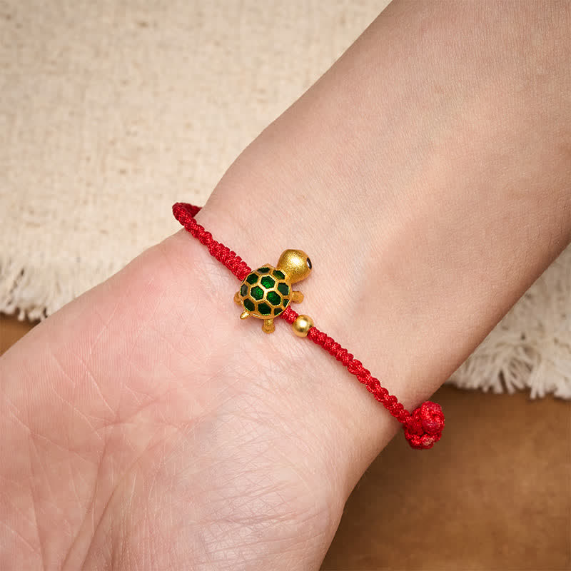 Buddha Stones Handmade Turtle Luck Braided Red String Bracelet - image 5