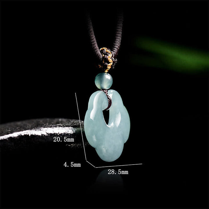 Buddha Stones Jade Ruyi Cloud Chinese Lock Charm Luck Pendant Necklace - image 6