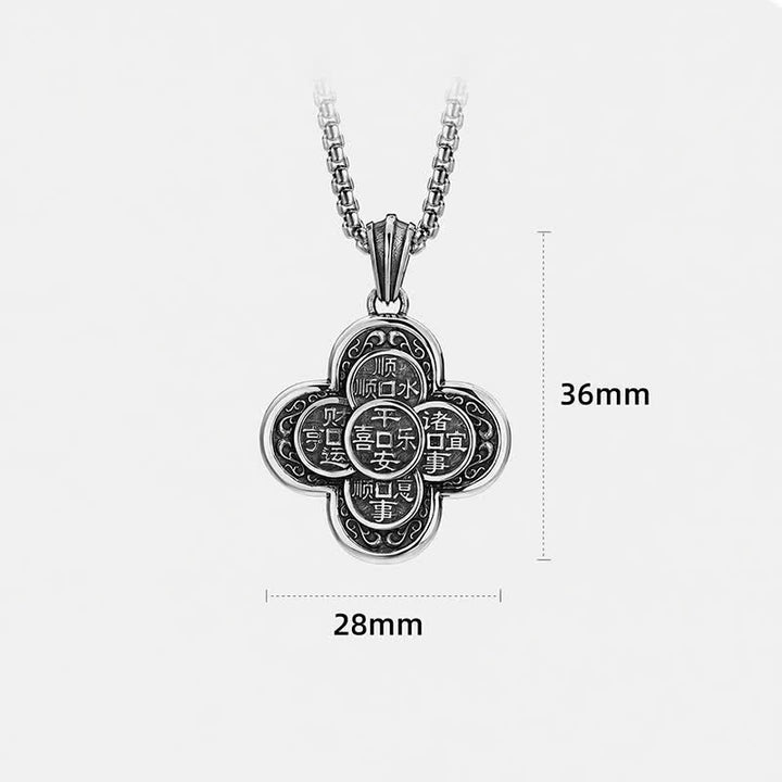 Buddha Stones Vintage Copper Five Emperor Coins Clover Design Wealth Amulet Necklace - image 10