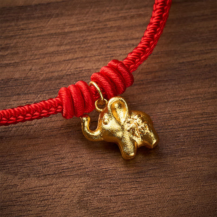 Buddha Stones Elephant Fu Character Red String Strength Braided Rope Bracelet - image 4