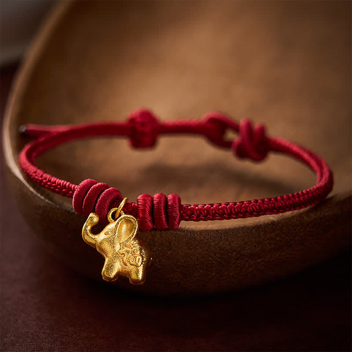 Buddha Stones Elephant Fu Character Red String Strength Braided Rope Bracelet - image 13