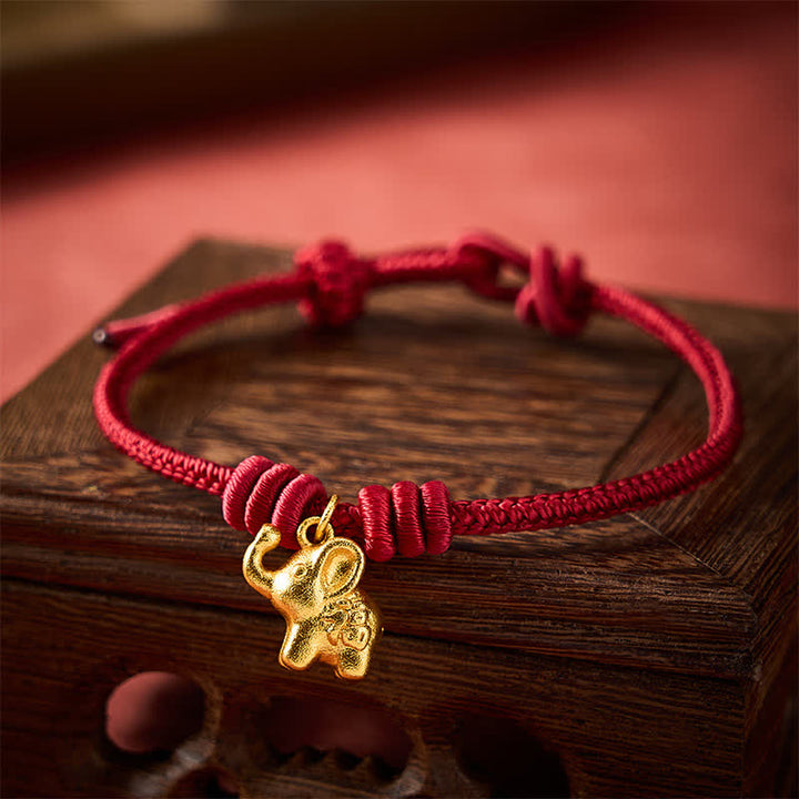 Buddha Stones Elephant Fu Character Red String Strength Braided Rope Bracelet - image 12