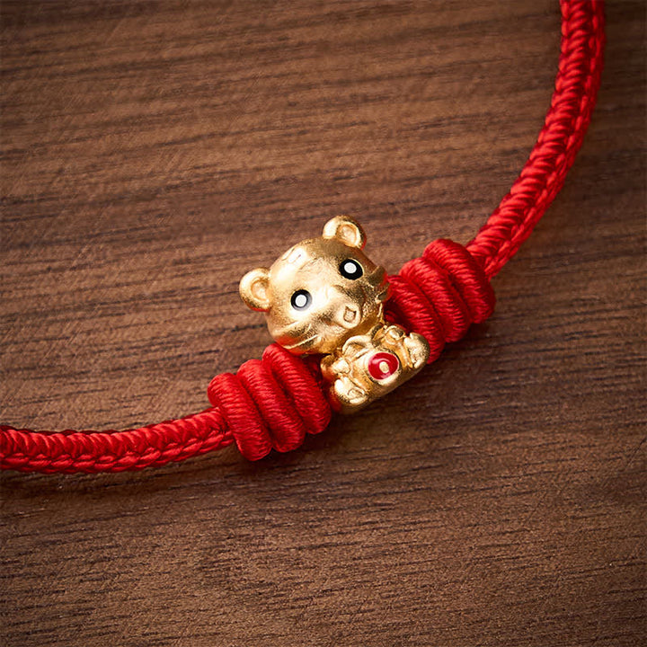 Buddha Stones Tiger Money Bag Red String Luck Braided Rope Bracelet - image 4