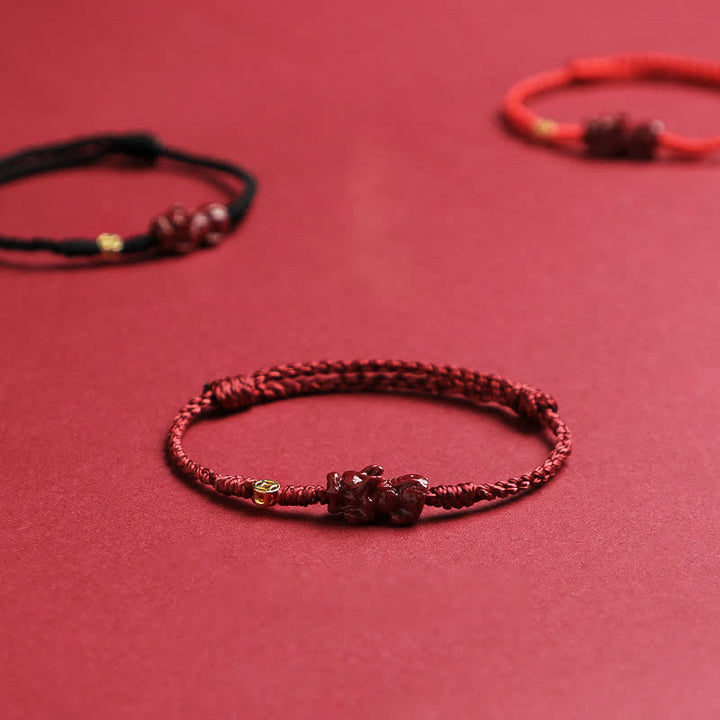 Buddha Stones Cinnabar Pi Xiu 925 Sterling Silver Chinese Coin Wealth Red String Adjustable Bracelet - image 9