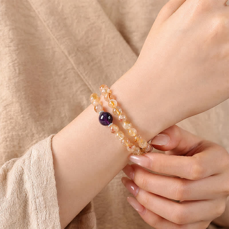 Buddha Stones Citrine Pi Xiu Abundance and Wealth Double Wrap Bracelet - image 14