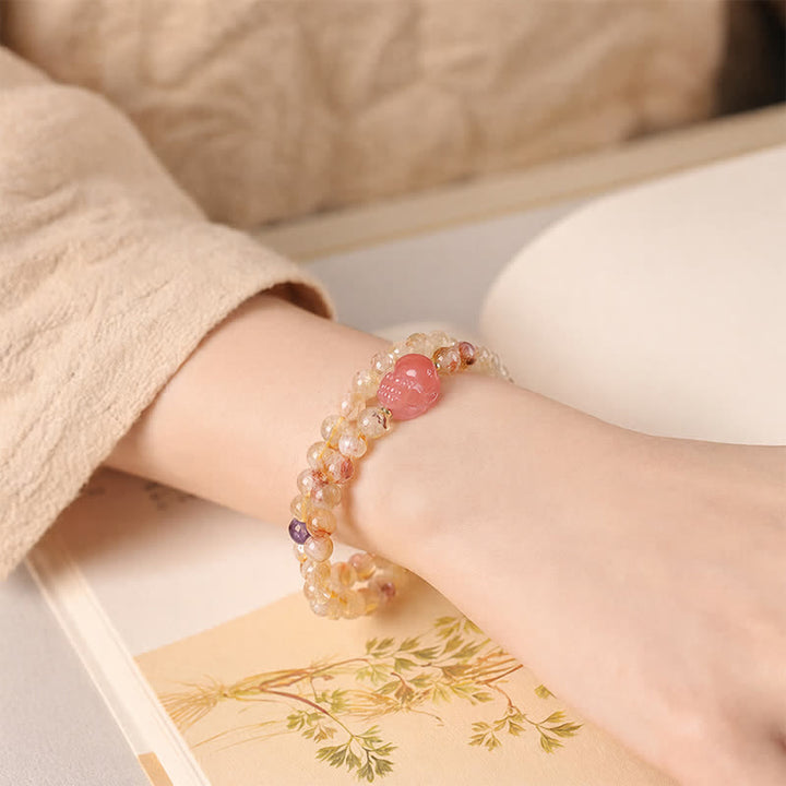 Buddha Stones Citrine Pi Xiu Abundance and Wealth Double Wrap Bracelet - image 2