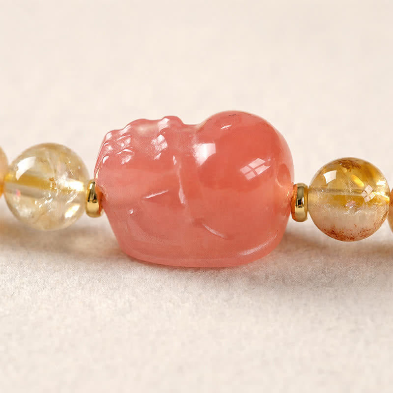 Buddha Stones Citrine Pi Xiu Abundance and Wealth Double Wrap Bracelet - image 4