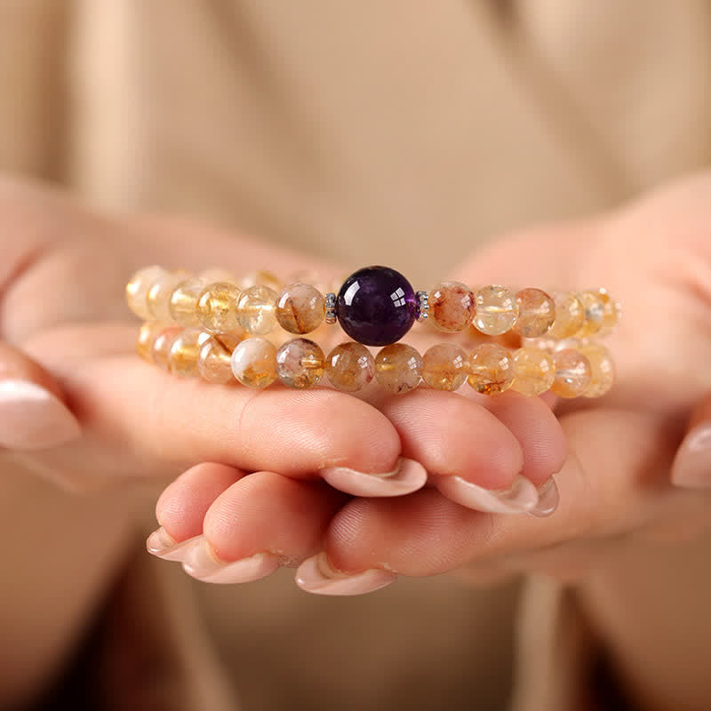 Buddha Stones Citrine Pi Xiu Abundance and Wealth Double Wrap Bracelet - image 13