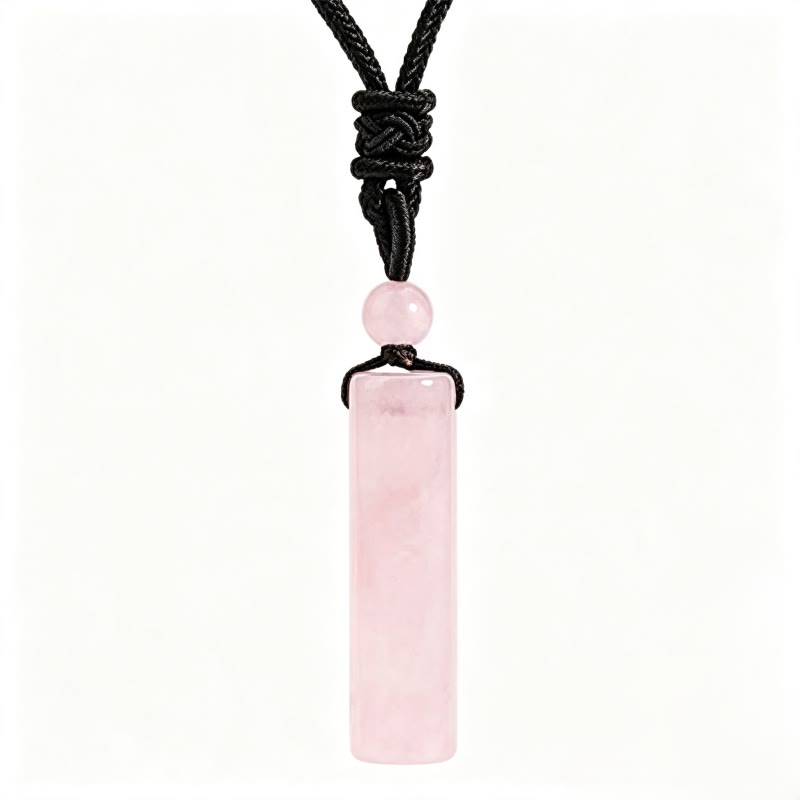 Buddha Stones Various Crystal Rose Quartz Green Aventurine Amethyst Cylinder Healing Necklace Pendant - Rose Quartz - image 11