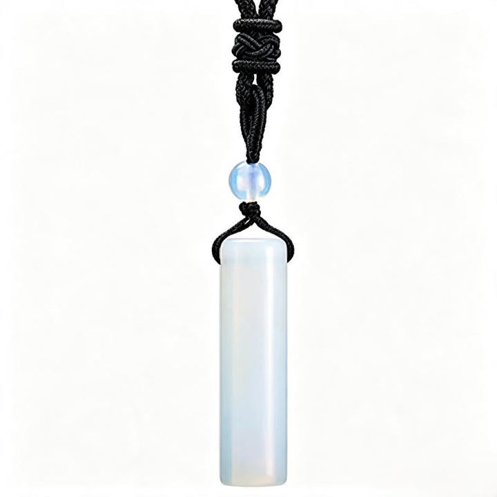 Buddha Stones Various Crystal Rose Quartz Green Aventurine Amethyst Cylinder Healing Necklace Pendant - Opal(Synthetic) - image 16