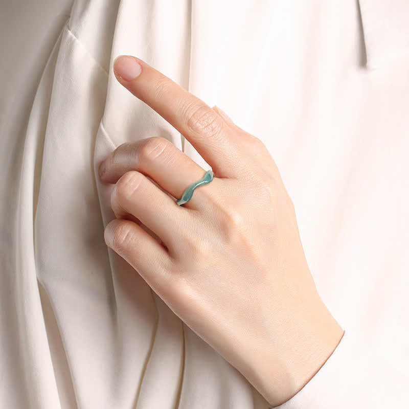 Buddha Stones Jade Luck Irregular Ring - image 5