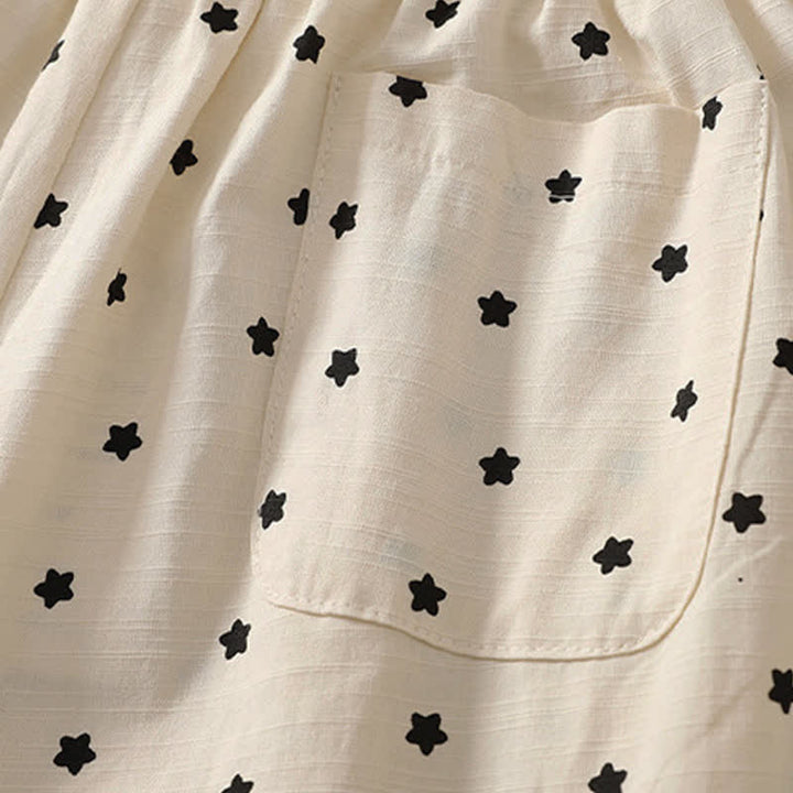 Buddha Stones Spring Summer Casual Boho Drawstring Striped Branch Star Capri Pants Women's Harem Pants With Pocket - image 10
