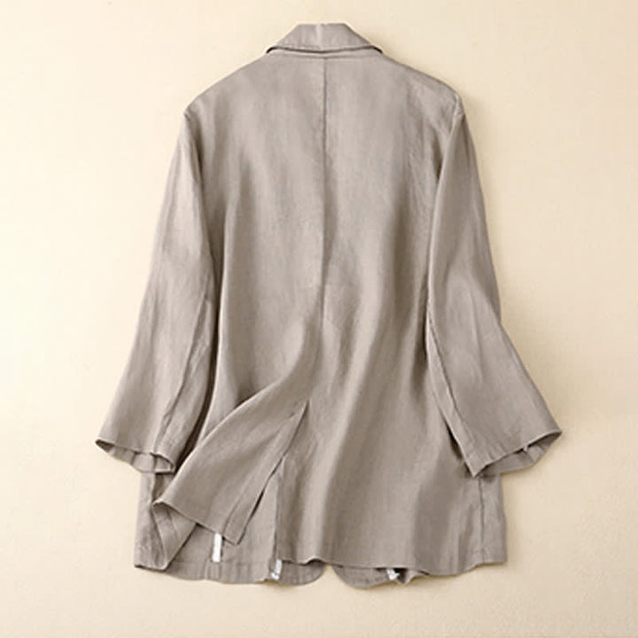 Buddha Stones Spring Summer Casual Minimalist Patch Pocket Solid Women's Three-Quarter Sleeve Shirts With Pocket - image 13