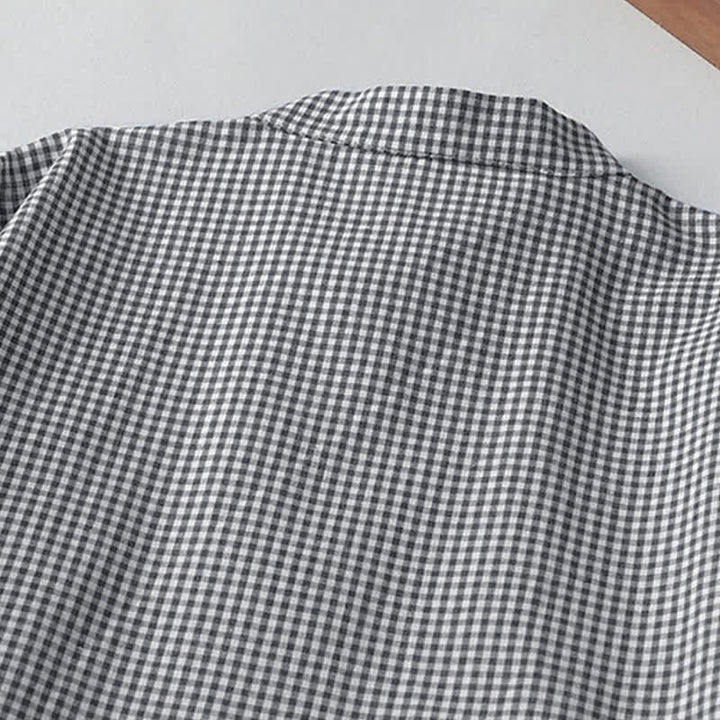 Buddha Stones Fall Casual Classic Button-Up Plaid Women's Long Sleeve Dresses With Pocket - image 8