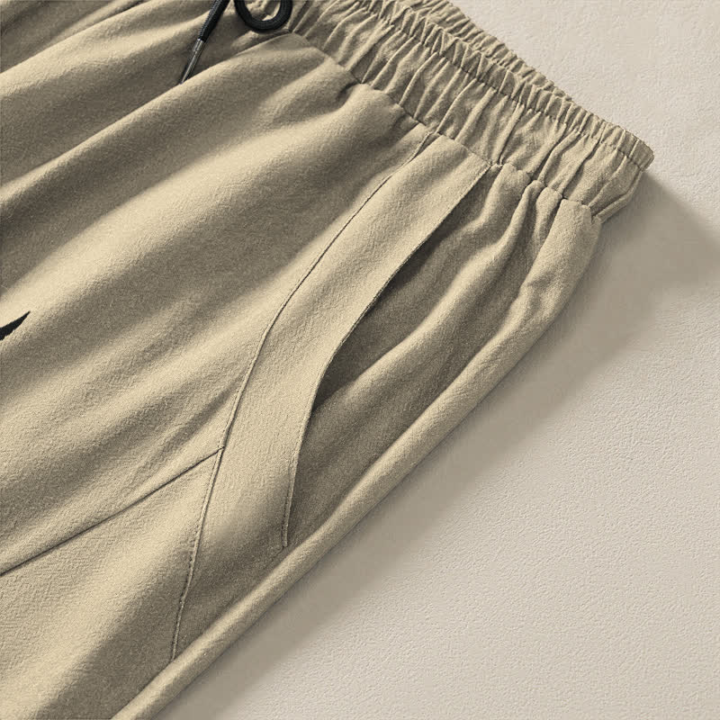 Buddha Stones Pure Cotton Tribal Sun Pattern Drawstring Men's Tapered Pants With Pockets - image 4