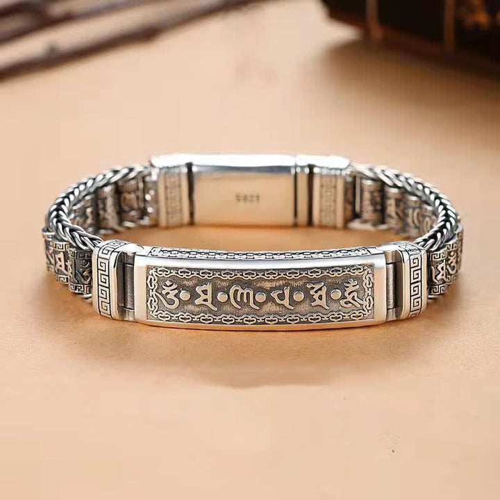 Buddha Stones Copper Om Mani Padme Hum Protection Bracelet - 7.9–8.3 in (20–21 cm) - image 0