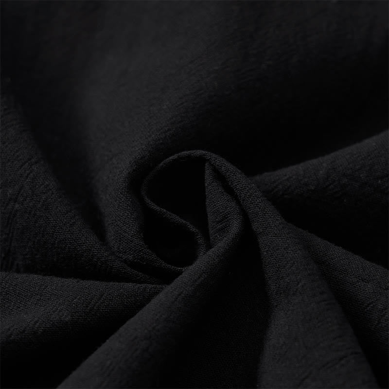 Buddha Stones Spring Minimalist Pintuck Button-Up Solid Men's Long Sleeve Shirts - image 15