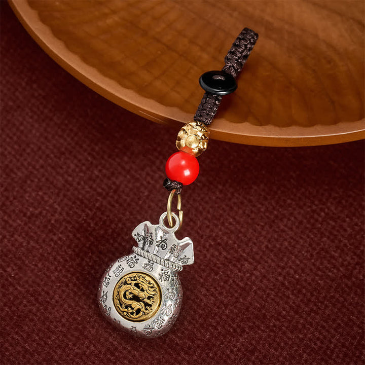 Buddha Stones Braided Chinese Zodiac Fu Character Fortune Keychains - Dragon - image 0