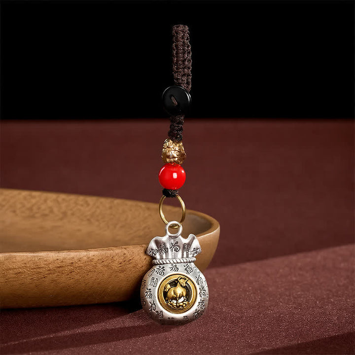 Buddha Stones Braided Chinese Zodiac Fu Character Fortune Keychains - Ox - image 11
