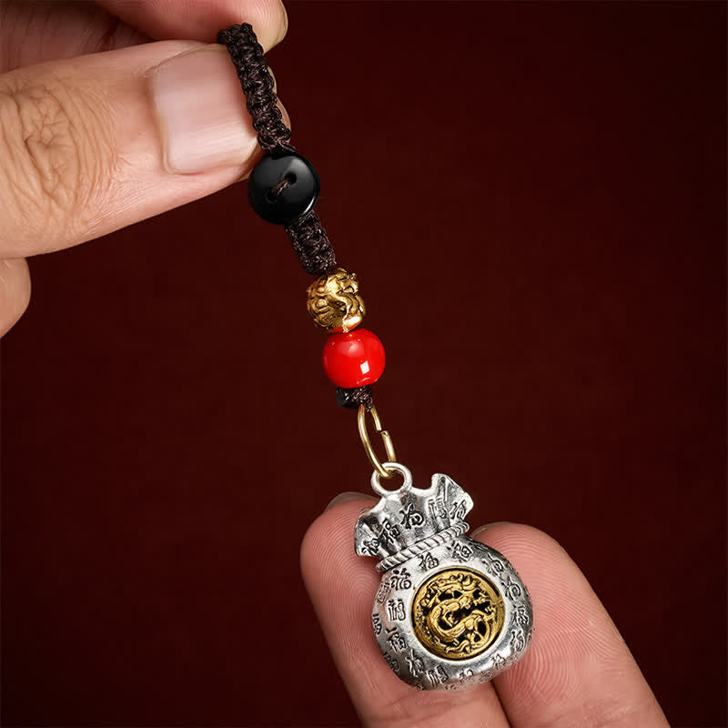 Buddha Stones Braided Chinese Zodiac Fu Character Fortune Keychains - image 2